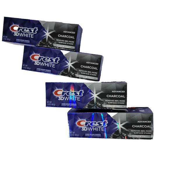 Crest 3D White Advanced Charcoal Toothpaste, 2.4 Oz 4 Pack - Picture 1 of 1
